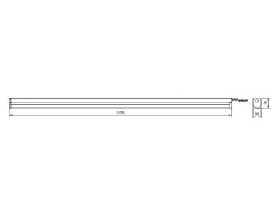 Dimensional drawing Lichtline 710003 Batten luminaire