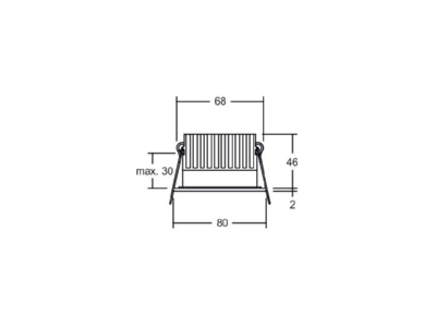 Dimensional drawing Brumberg 12650183 Downlight spot floodlight 1x6W
