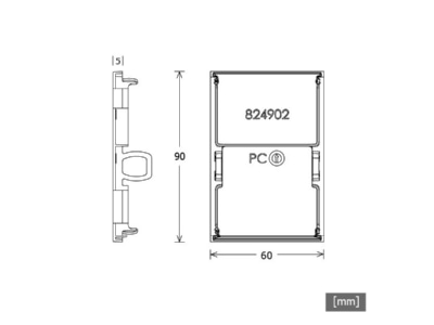 Dimensional drawing LTS LKDI Z 060 001 ws End cap for luminaires