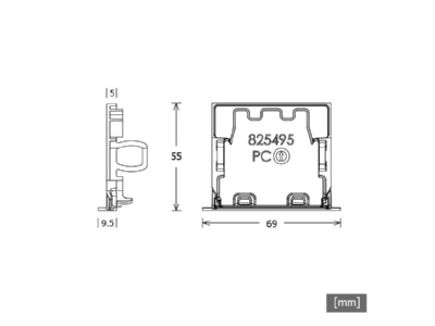 Dimensional drawing LTS LK Z 060 002 ws End cap for luminaires