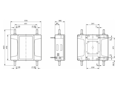 Dimensional drawing Vaillant VWZNC11 4 Hydraulic control station