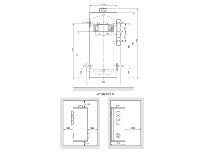 Ma�zeichnung Vaillant VPRW45 2B Pufferspeicher VPRW 45 2 B