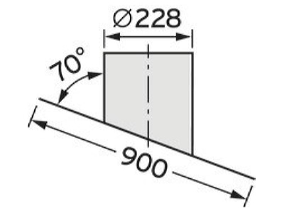 Dimensional drawing 2 Vaillant 0020095585 Feed through roof tile Lead