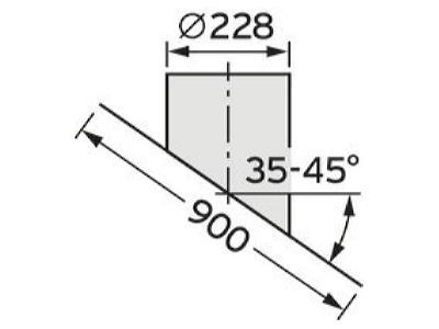 Dimensional drawing Vaillant 0020130601 Feed through roof tile Lead