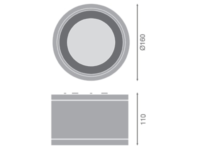 Dimensional drawing Ledvance DLSU DN160P3084060DW Ceiling  wall luminaire
