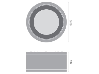 Dimensional drawing Ledvance DLSU DN250P4583036DW Ceiling  wall luminaire
