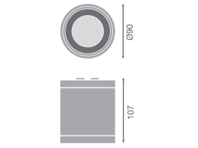 Dimensional drawing Ledvance DLSUR DN90P1583036DW Ceiling  wall luminaire
