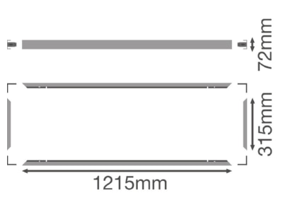 Dimensional drawing Ledvance PANEL1200X300SFMOUN  Mounting kit for luminaires