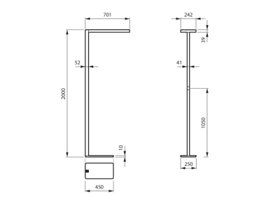 Dimensional drawing Signify PLS FS485F125S  01119900 Floor lamp 5x90W LED not exchangeable FS485F125S 01119900