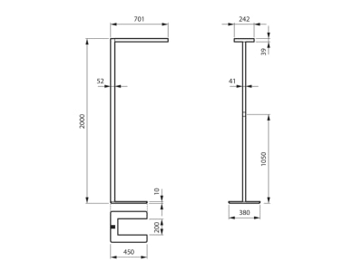 Dimensional drawing Signify PLS FS485F125S  58509600 Floor lamp 5x90W LED not exchangeable FS485F125S 58509600