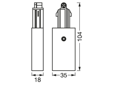 Dimensional drawing Ledvance TRACK  4058075763982 Mechanical accessory for luminaires TRACK 4058075763982