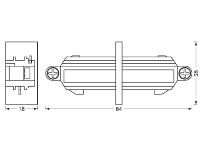 Dimensional drawing Ledvance TRACK  4058075764026 Coupler connector straight TRACK 4058075764026
