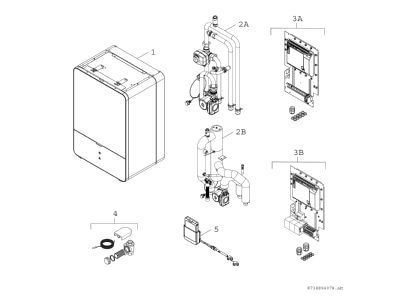 Exploded view 5 Bosch Thermotechnik AWE9 Accessories spare parts for heat pump
