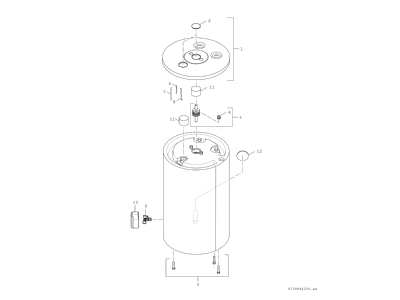 Exploded view 2 Bosch Thermotechnik BH120 51A Storage tank central heating cooling