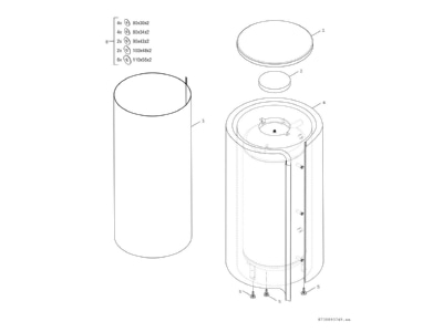 Exploded view 2 Bosch Thermotechnik BH500 61B Storage tank  heating cooling system 
