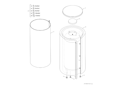 Exploded view 4 Bosch Thermotechnik BH500 61B Storage tank  heating cooling system 