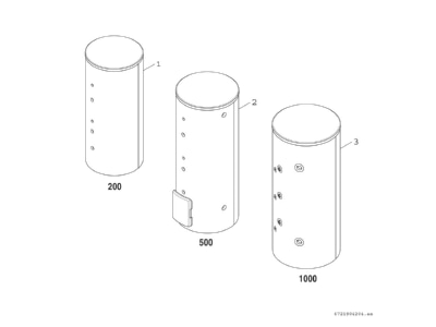 Exploded view 2 Bosch Thermotechnik BP1000E1C Storage tank  heating cooling system 
