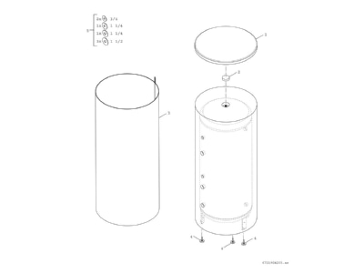 Exploded view 3 Bosch Thermotechnik BP200EK1B Storage tank  heating cooling system 
