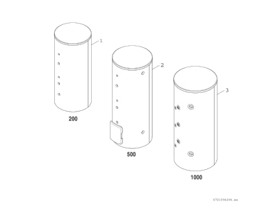Exploded view 4 Bosch Thermotechnik BP500EP1C Storage tank  heating cooling system 