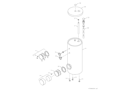 Exploded view 2 Bosch Thermotechnik HR200 Hot tap water boiler indirectly heated
