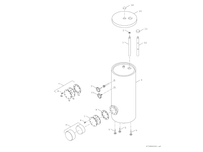 Exploded view 3 Bosch Thermotechnik HR200 Hot tap water boiler indirectly heated

