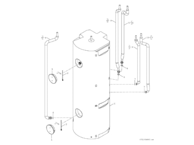 Exploded view 1 Bosch Thermotechnik SWDP300 2OC Hot tap water boiler indirectly heated
