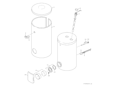 Exploded view 3 Bosch Thermotechnik WH290LP1B Storage tank central heating cooling
