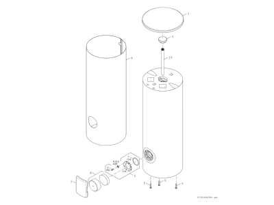 Exploded view 1 Bosch Thermotechnik WP300KP1B Hot tap water boiler indirectly heated
