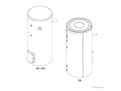 Exploded view 3 Bosch Thermotechnik WP500P1C Hot tap water boiler indirectly heated
