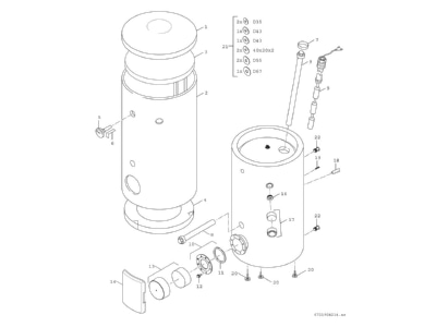 Exploded view 4 Bosch Thermotechnik WP700P1C Hot tap water boiler indirectly heated