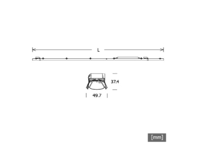 Dimensional drawing LTS LK L 0601083016851D Batten luminaire LED not exchangeable