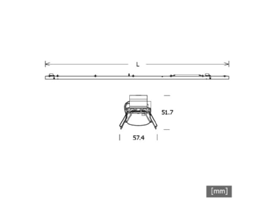 Dimensional drawing LTS LK L 0701084014051D Batten luminaire LED not exchangeable