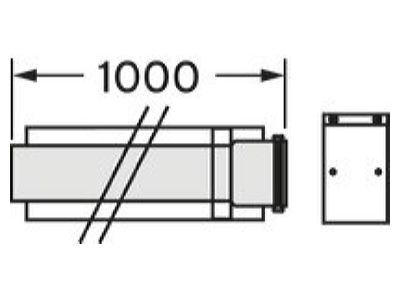 Dimensional drawing Vaillant 303903 Concentric flue gas air supply pipe