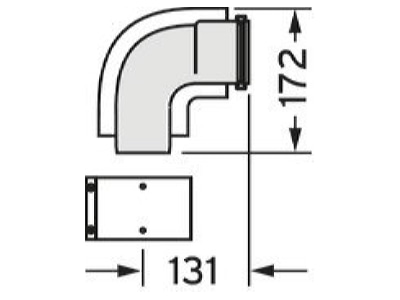 Dimensional drawing Vaillant 303910 Concentric flue gas air supply form