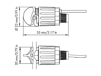 Mazeichnung WAGO 855 8001 Potentialabgriff mit Sicherung  L 