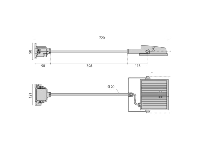 Dimensional drawing Performance in Light 306514 Spot light floodlight 1x28W