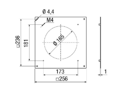 Dimensional drawing Maico PPB 30 ARE BB Accessory for ventilator