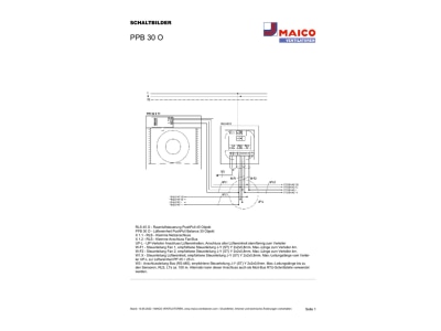 Circuit diagram Maico PPB 30 O Peripheral supply and exhaust device
