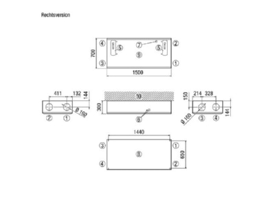 Ma�zeichnung Maico WS 300 Flat BR Raumluft System Rechtsausf m Bypass