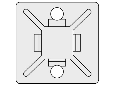 Dimensional drawing 1 Hellermann Tyton MB5APT A PA66 BK Mounting element for cable tie
