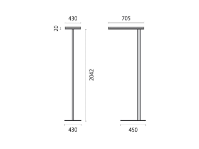 Dimensional drawing Performance in Light 3101691 Floor lamp 1x77W LED not exchangeable

