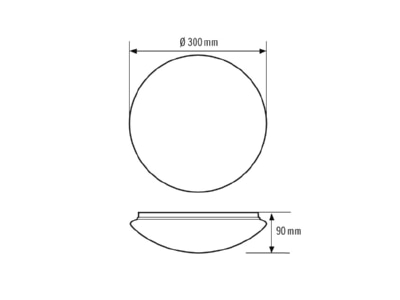 Dimensional drawing ESYLUX ELLEN COVER OP Cover for luminaires