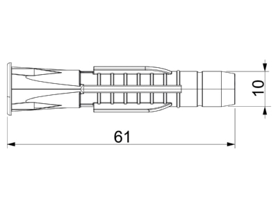 Dimensional drawing 2 OBO 910 AZK 10x61 Universal anchor plug
