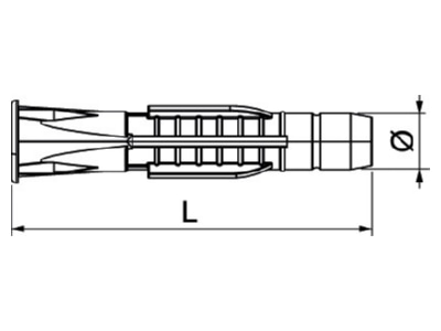 Dimensional drawing 3 OBO 910 AZK 10x61 Universal anchor plug
