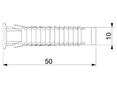 Dimensional drawing 1 OBO 910 FX10x50 Universal anchor plug
