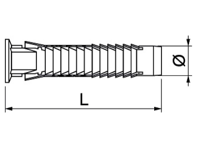 Dimensional drawing 2 OBO 910 FX10x50 Universal anchor plug
