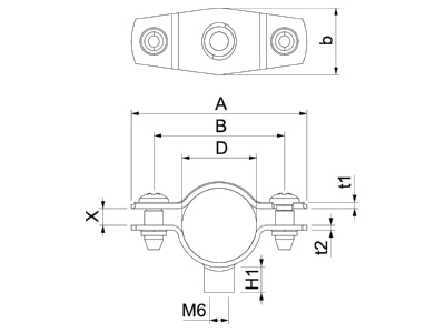 Dimensional drawing 2 OBO ASG 732 20 FT Mounting strap 17   20mm