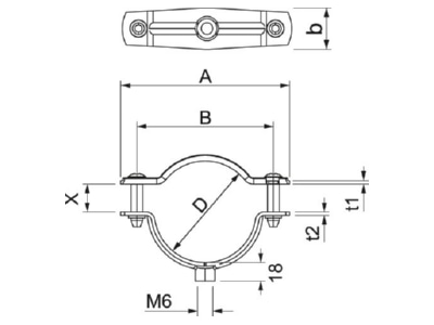 Dimensional drawing 3 OBO ASG 732 25 FT Mounting strap 20   25mm