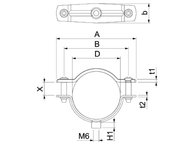 Dimensional drawing 2 OBO ASG 732 44 FT Mounting strap 36   44mm