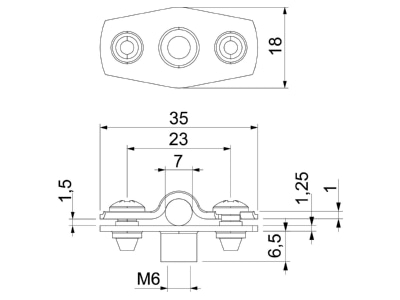 Dimensional drawing 2 OBO ASG 732 7 A2 Mounting strap 6   7mm
